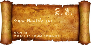 Rupp Madléna névjegykártya